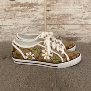 TAN FLORAL TENNIS SHOES (NEW)