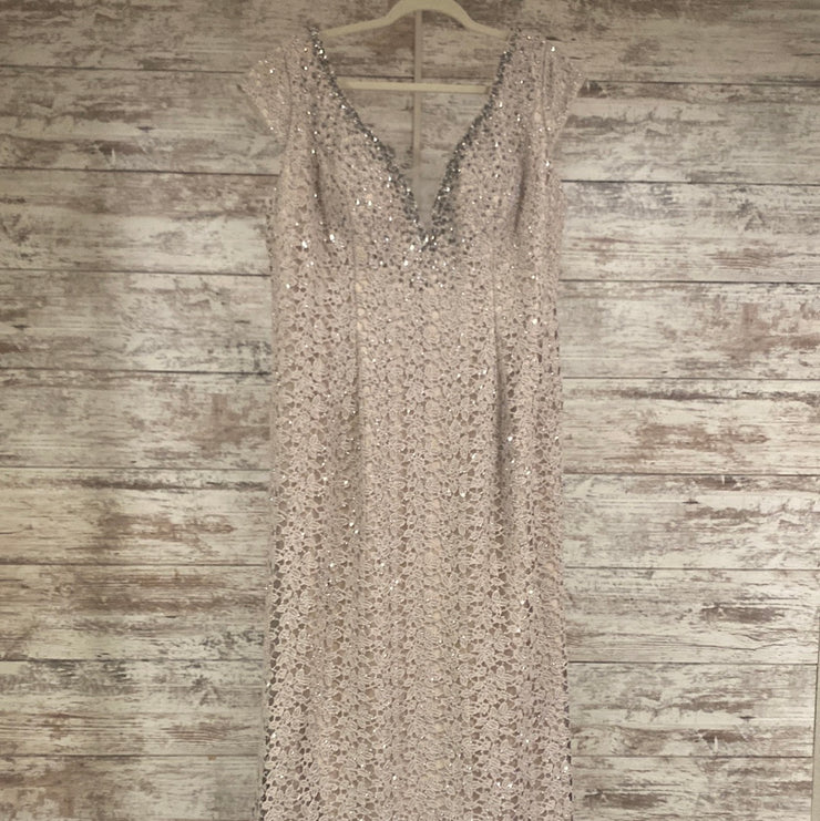 BLUSH SPARKLY LONG EVENING GOW