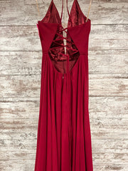 BURGUNDY LONG EVENING GOWN