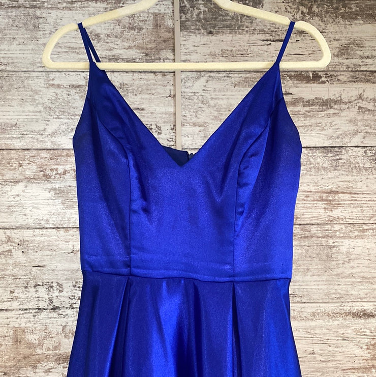 ROYAL BLUE A LINE GOWN