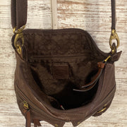 BROWN LEATHER CROSSBODY PURSE