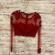 RED 2 PC. A LINE GOWN SET