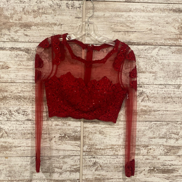RED 2 PC. A LINE GOWN SET