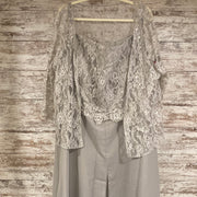 GRAY 2 PC. LONG DRESS SET-NEW