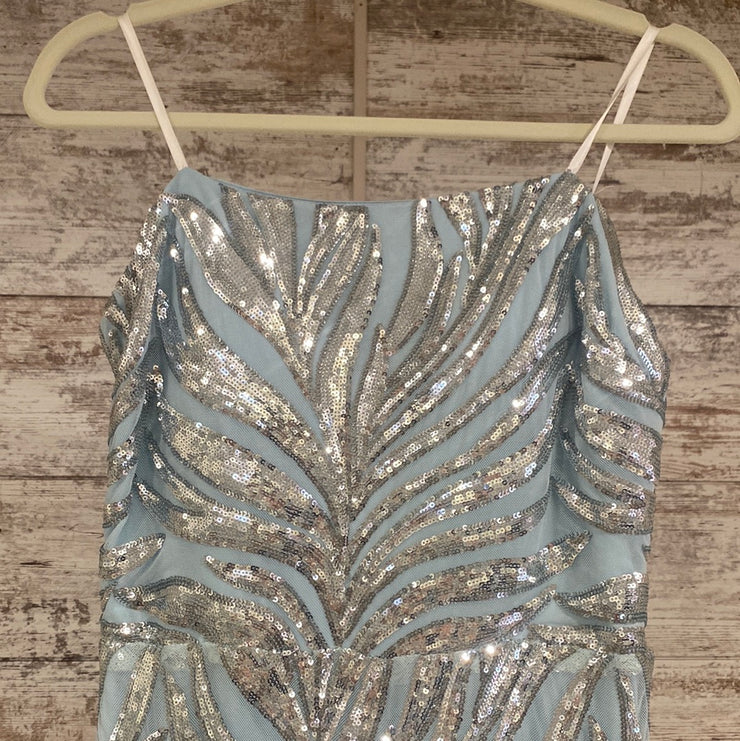 BLUE SEQUIN LONG GOWN (NEW)