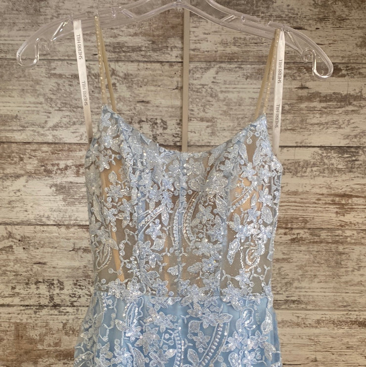 BLUE SPARKLY LONG EVENING GOWN