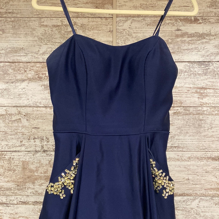 NAVY A LINE GOWN