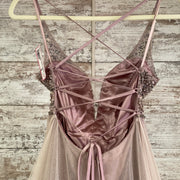 PURPLE OMBRE A LINE GOWN