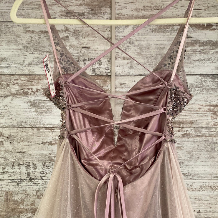 PURPLE OMBRE A LINE GOWN