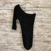 BLACK SPARKLY 1 SHOULDER DRESS