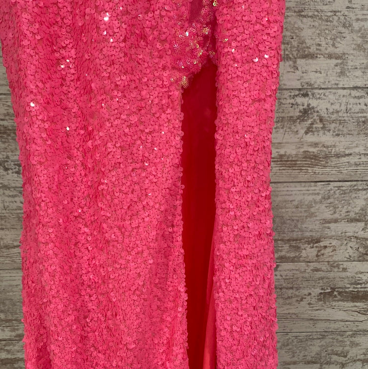 PINK FULL SEQUIN LONG DRESS