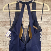 NAVY/WHITE A LINE GOWN (NEW)