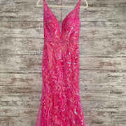 PINK SPARKLY LONG EVENING GOWN