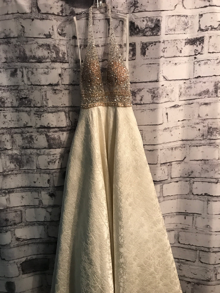 IVORY/GOLD A LINE GOWN