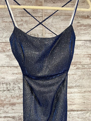 BLUE SPARKLY LONG EVENING GOWN