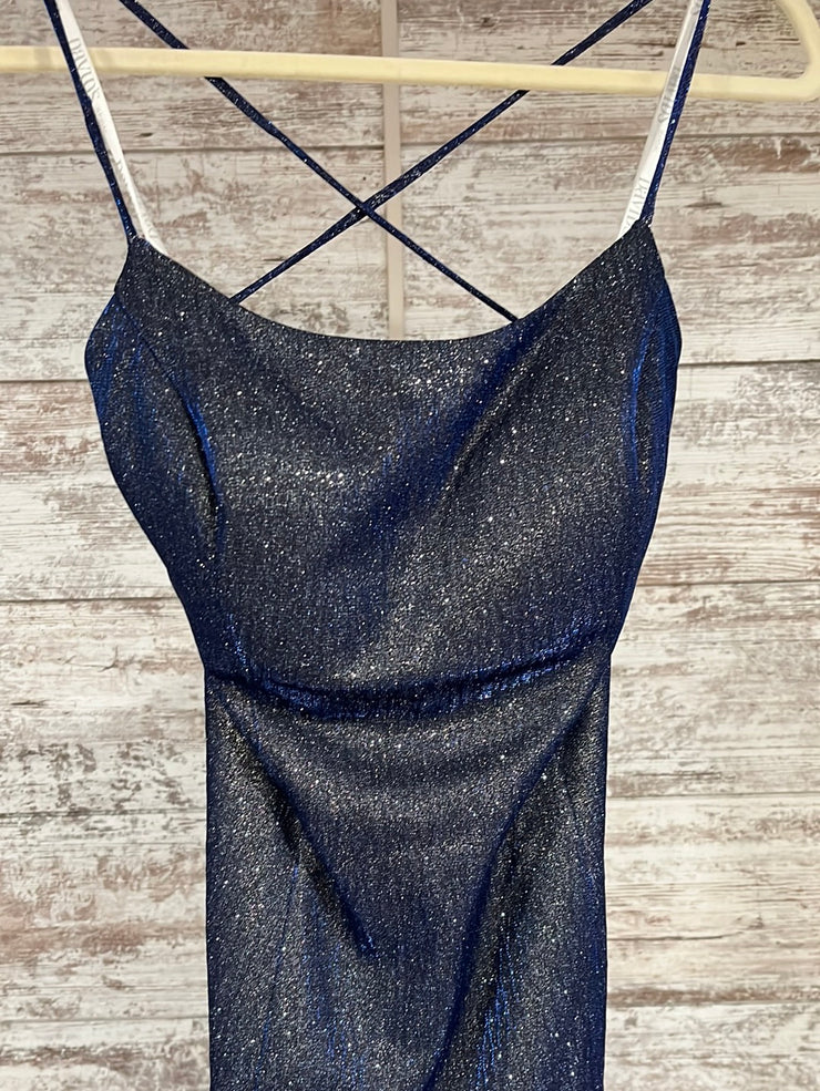 BLUE SPARKLY LONG EVENING GOWN