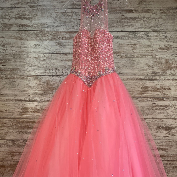 PINK SPARKLY A LINE GOWN