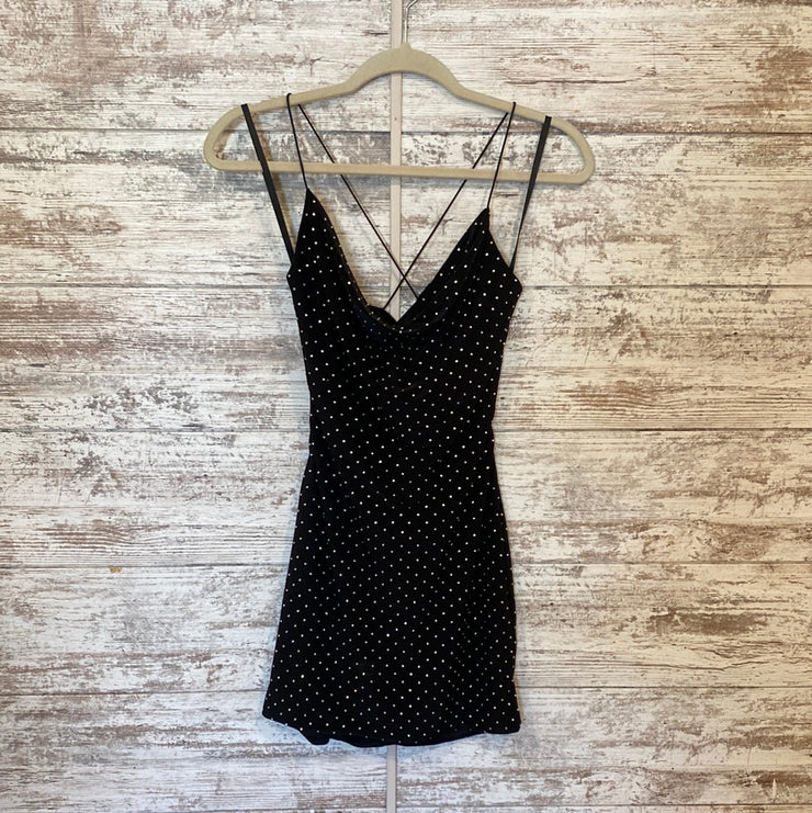 BLACK SPARKLY SHORT DRESS-NEW