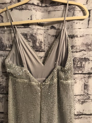 SILVER SEQUIN LONG DRESS (NEW)