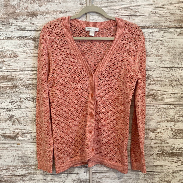 PINK CROCHET BUTTON UP CARDIGA