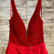 RED A LINE GOWN
