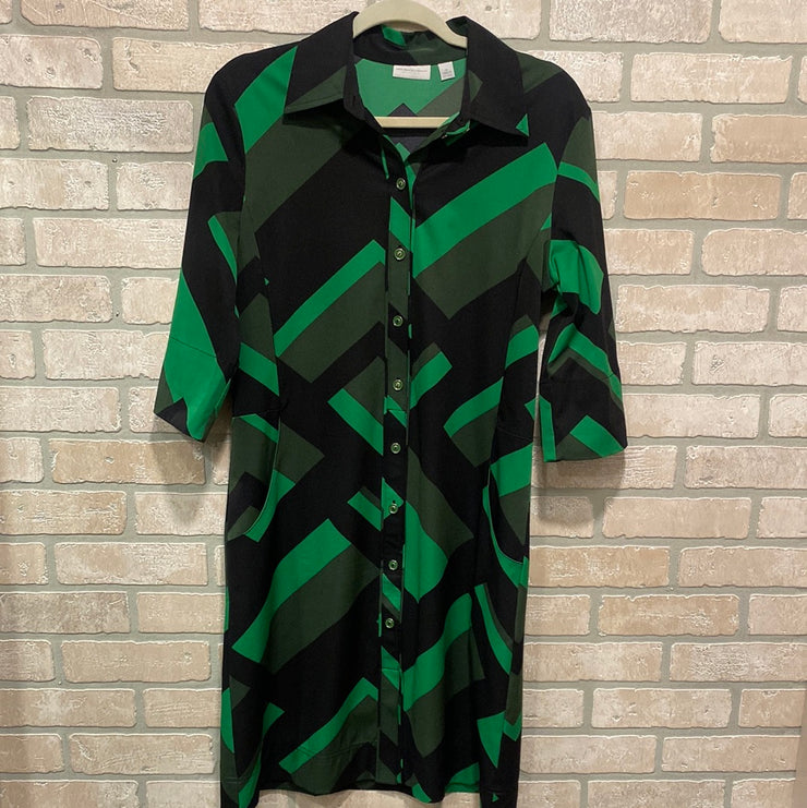 BLACK/GREEN SHORT DRESS