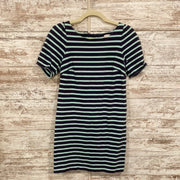 NAVY/GREEN STRIPED SHORT DRESS