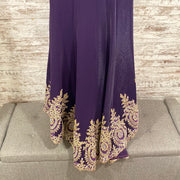 PURPLE/GOLD LONG EVENING GOWN