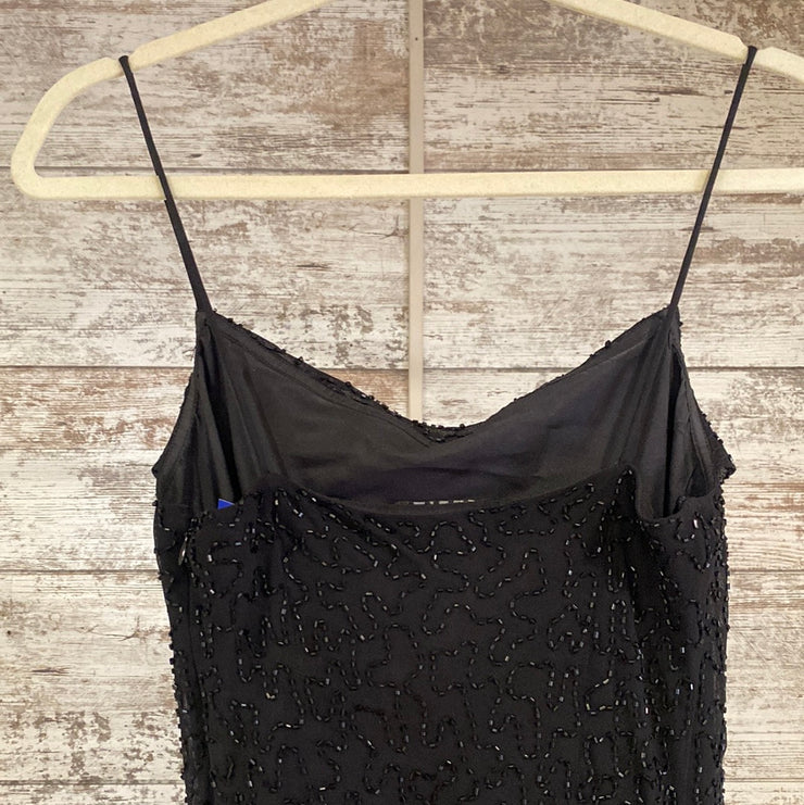 BLACK SEQUIN LONG EVENING GOWN
