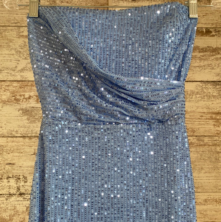 BLUE FULL SEQUIN LONG DRESS