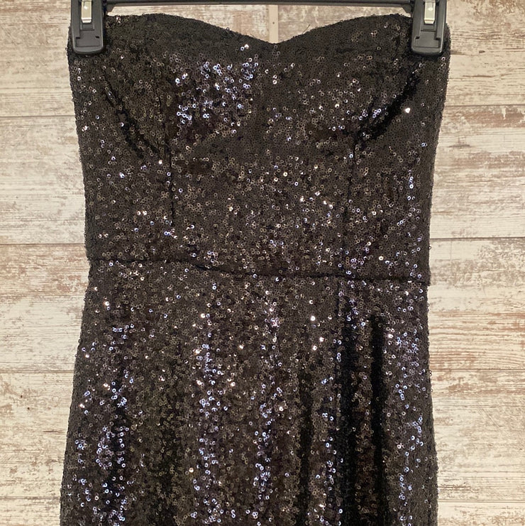 BLACK FULL SEQUIN LONG DRESS