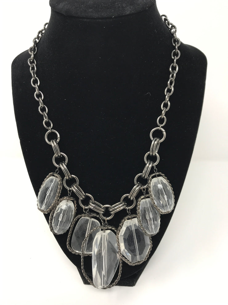 SILVER CRYSTAL NECKLACE