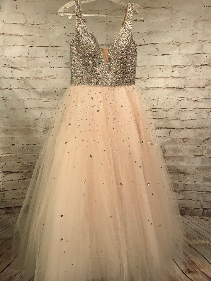 IVORY BEADED PRINCESS GOWN