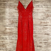 RED SPARKLY LONG EVENING GOWN