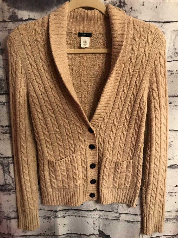 TAN WOOL/CASHMERE CARDIGAN