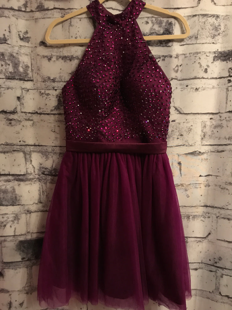 PURPLE BEADED SHORT DRESS