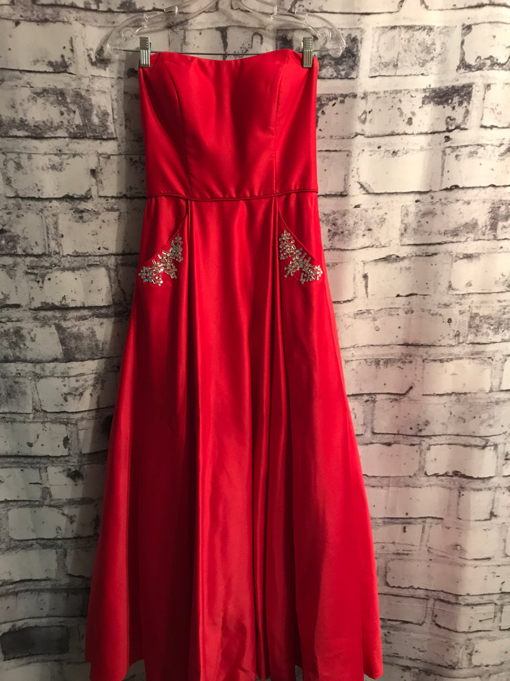 RED A LINE GOWN