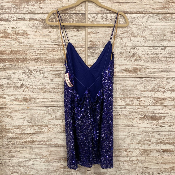 ROYAL BLUE SEQUIN SHORT DRESS