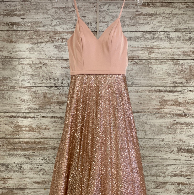 PINK/GOLD A LINE GOWN (NEW)