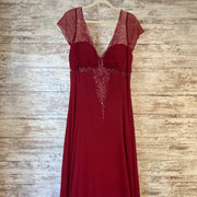 BURGUNDY LONG EVENING GOWN-NEW