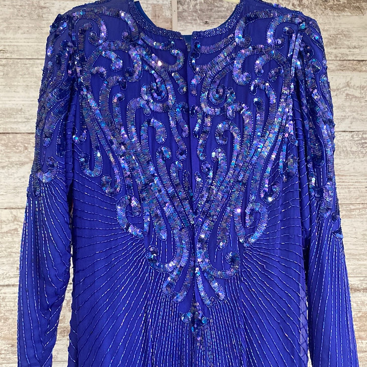 ROYAL BLUE SEQUIN LONG DRESS