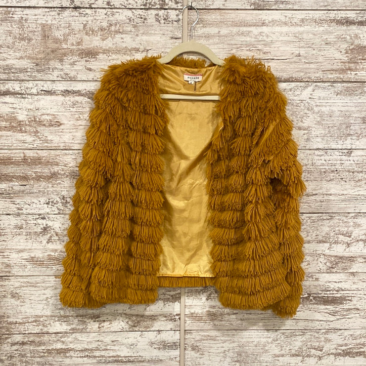 MUSTARD SHAGGY JACKET