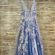 LAVENDER/FLORAL A LINE GOWN