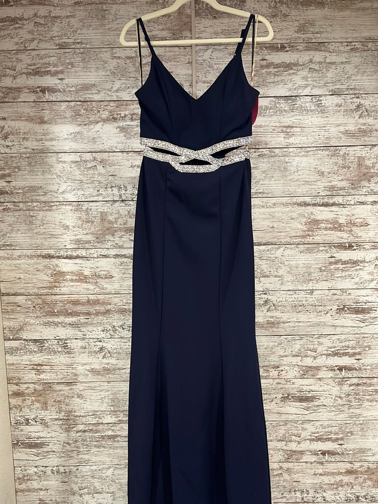 NAVY LONG EVENING GOWN