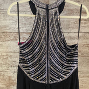 BLACK/SILVER LONG EVENING GOWN