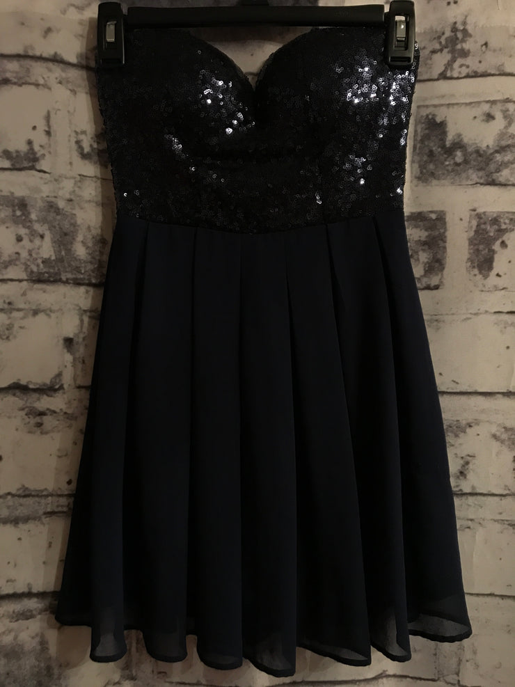 NAVY SEQUIN SHORT DRESS