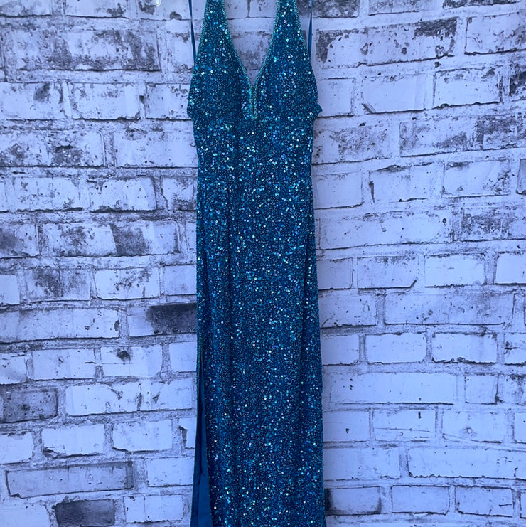 TURQUOISE LONG EVENING GOWN