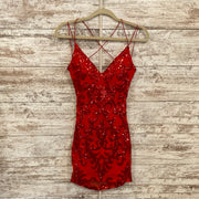 RED SEQUIN SHORT DRESS