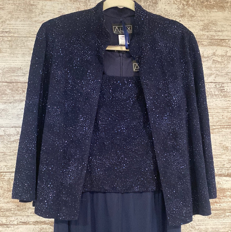 NAVY 2 PC. LONG DRESS SET