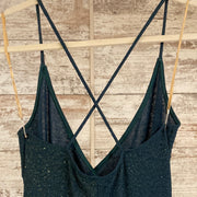 GREEN SPARKLY LONG DRESS